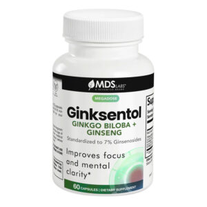 Ginksentol (Ginko Biloba + Ginseng, 7% Ginsenosides) 1400mg Focus & Clarity Capsules